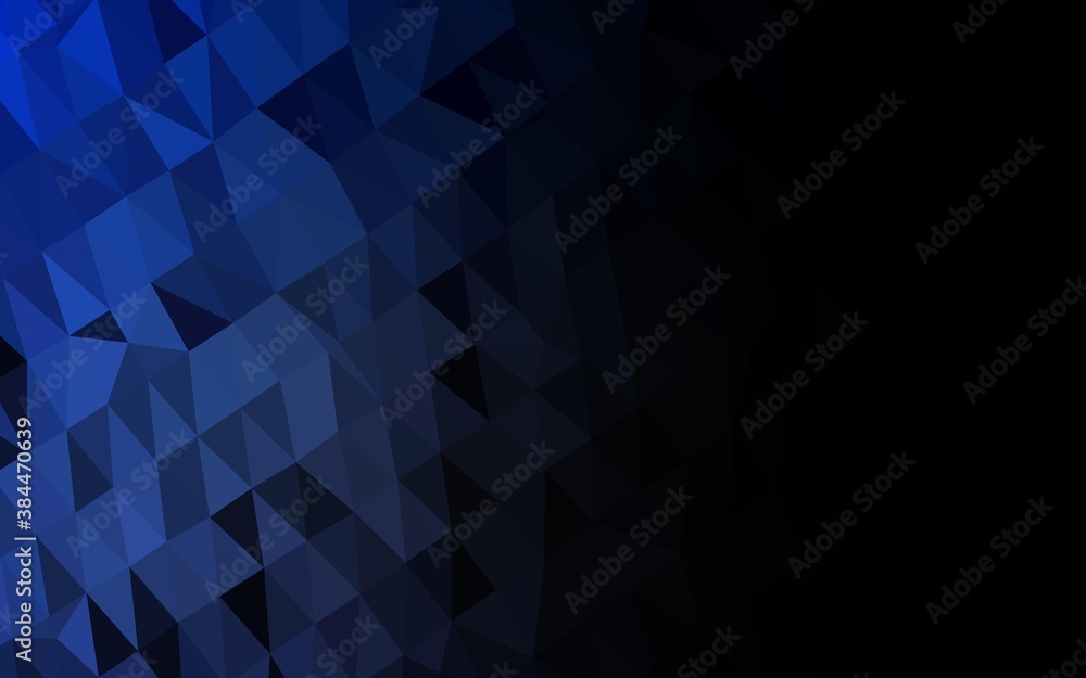 Dark BLUE vector shining triangular pattern. Dark BLUE vector shining triangular pattern.