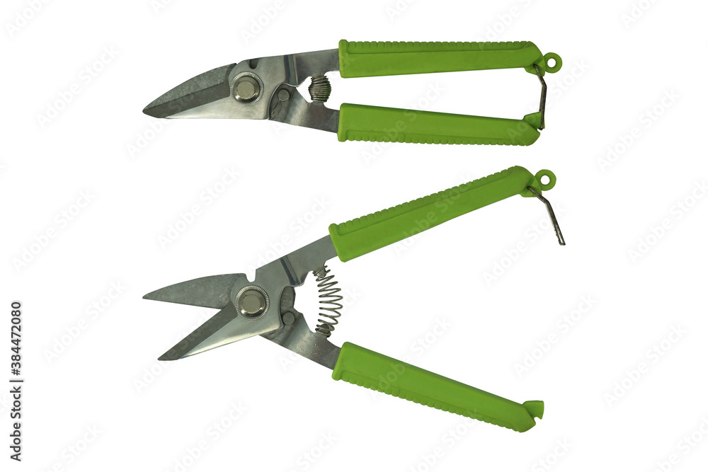 Pruning pliers and isilared on white background Pruning pliers and isilared on white background