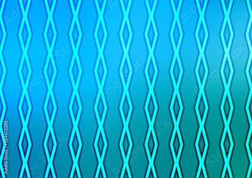 Light Blue, Green vector texture with lines, rhombuses.
