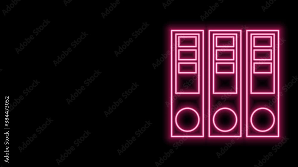 Glowing neon line Office folders with papers and documents icon isolated on black background. Office binders. Archives folder sign. 4K Video motion graphic animation Glowing neon line Office folders with papers and documents icon isolated on black background. Office binders. Archives folder sign. 4K Video motion graphic animation