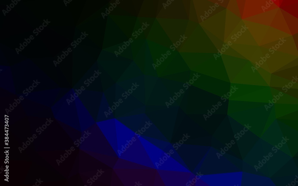 Obraz premium Dark Multicolor, Rainbow vector triangle mosaic template.
