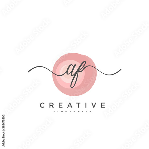 AF Initial handwriting minimalist geometric logo template vector art , Logo for business beauty, fashion, and other photo