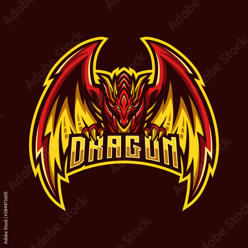 Red Dragon Gaming Esport Mascot Logo