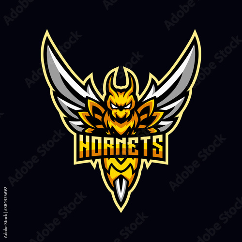 Wild Hornet or Bee Gaming Esport Mascot Logo