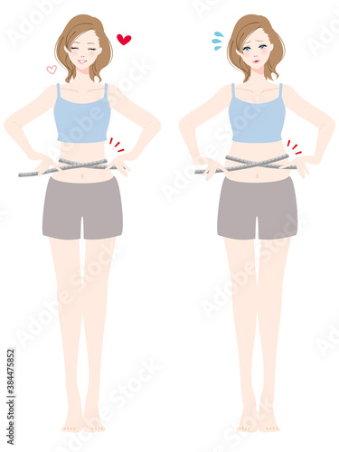 ウエストサイズを気にする女性