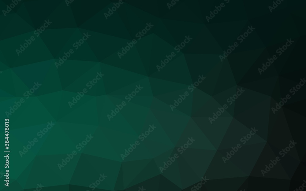 Dark Green vector abstract polygonal layout. Dark Green vector abstract polygonal layout.