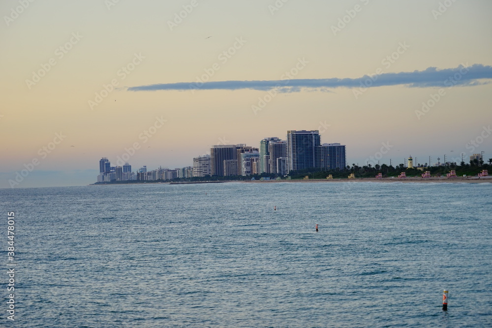 Miami beach at sun rise	
