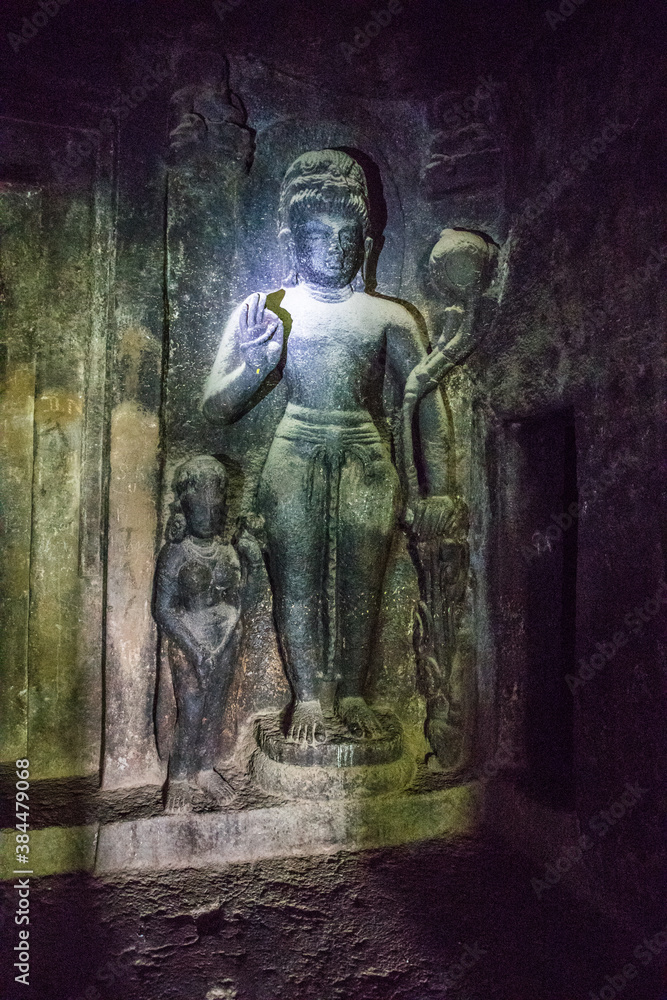 Nasik or Pandavleni Caves, a group of 24 caves carved between the 1st century BC and the 3rd century CE, additional sculptures were added up to about the 6th century