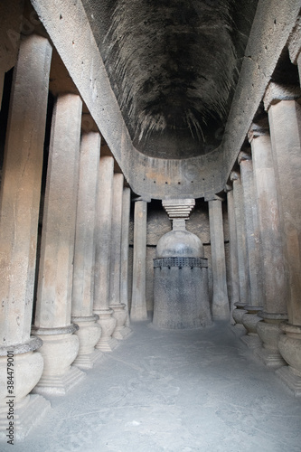 Nasik or Pandavleni Caves, a group of 24 caves carved between the 1st century BC and the 3rd century CE, additional sculptures were added up to about the 6th century photo