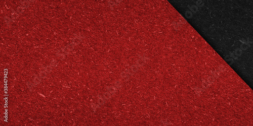 Two tone paper background texture with red and black color, kraft paper horizontal with Unique design of paper, Natural paper style For aesthetic creative design