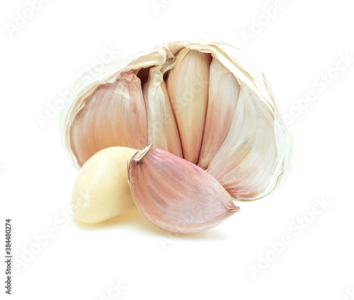 Fresh Garlic isolated on white background.
