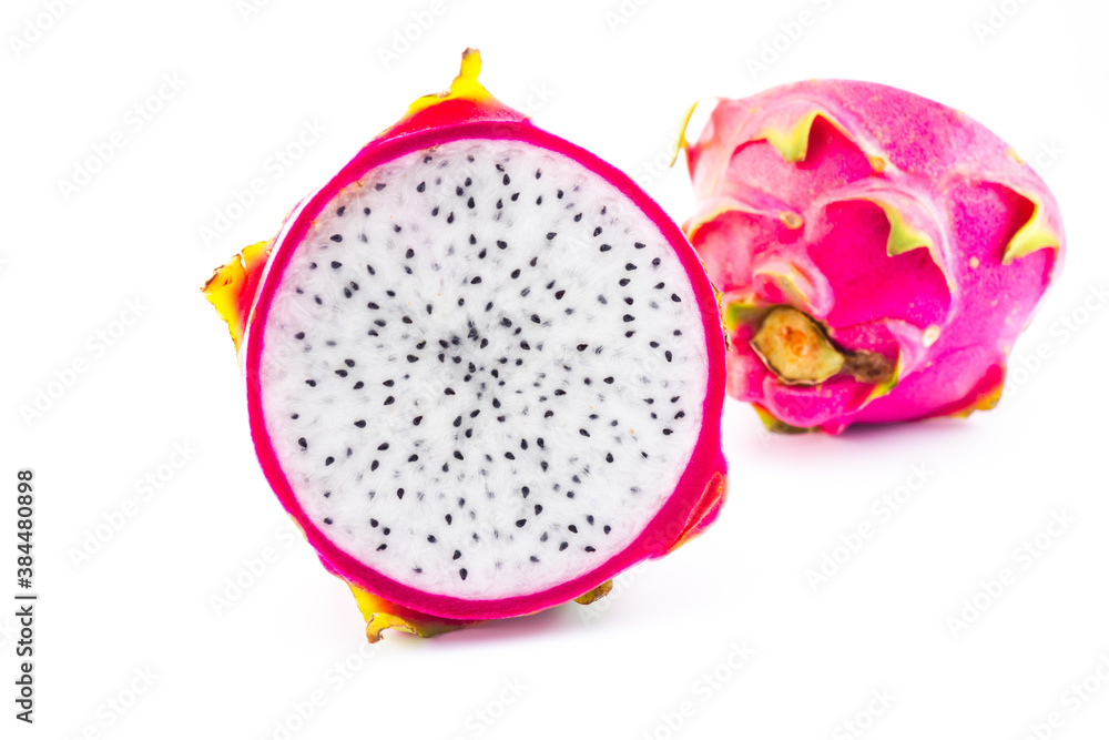dragon fruit on white background dragon fruit on white background