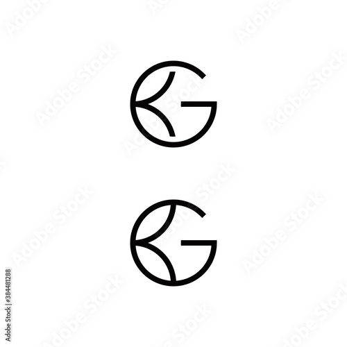 b k g bg kg gb gk initial logo design vector symbol graphic idea creative