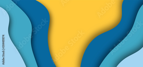 Abstract paper cut hype yellow spirit background banner