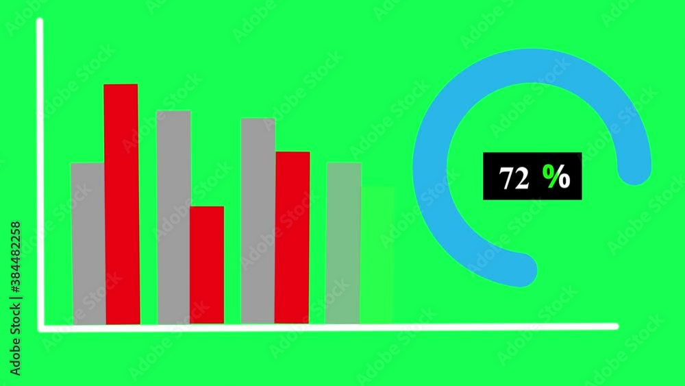 increase bar graph animation by cape code |... High-tech UI of bar charts and graph animations. Green background ...