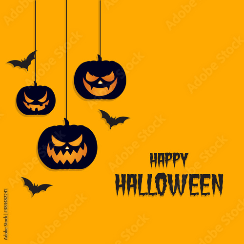 halloweeen background with scary pumpkin face