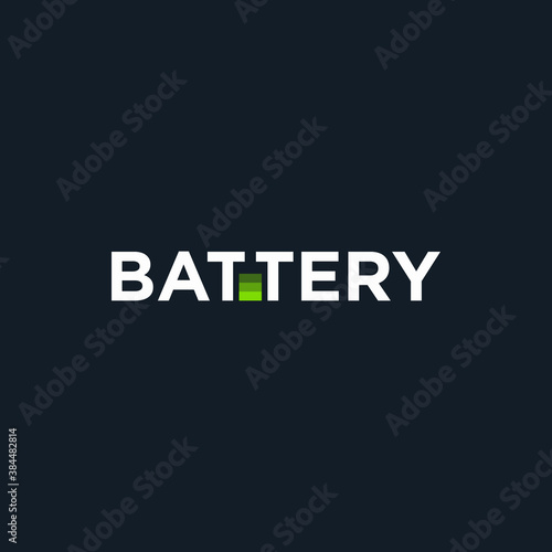 battery icon typography logo flat