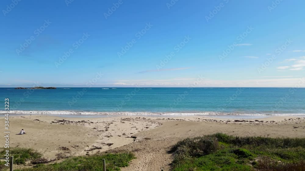 Aerial view of Shoalwater beach and views of the bay. Aerial view of Shoalwater beach and views of the bay.