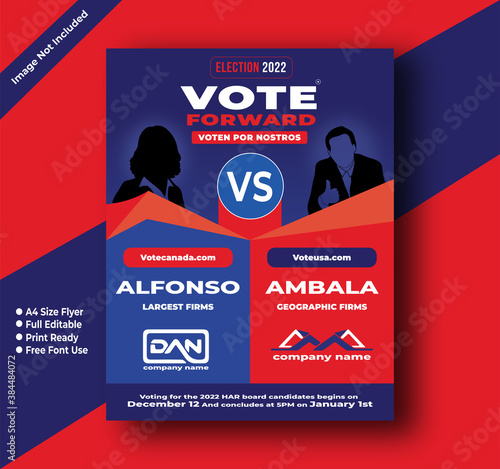 Election vote forward 2022 flyer template