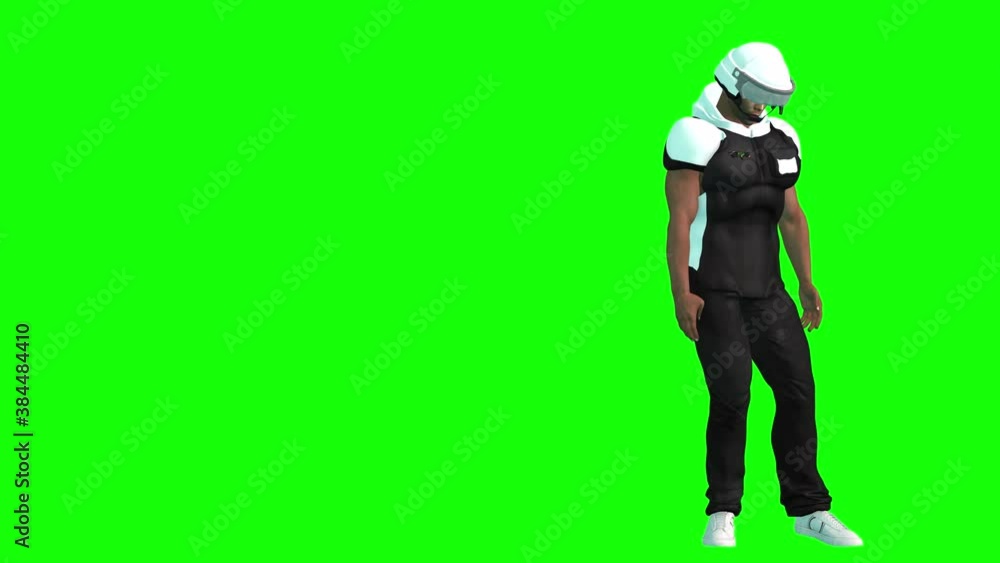3d animation of a man wearing riot helmet and body armour, boxes and performs different defences moves. 3d animation of a man wearing riot helmet and body armour, boxes and performs different defences moves.