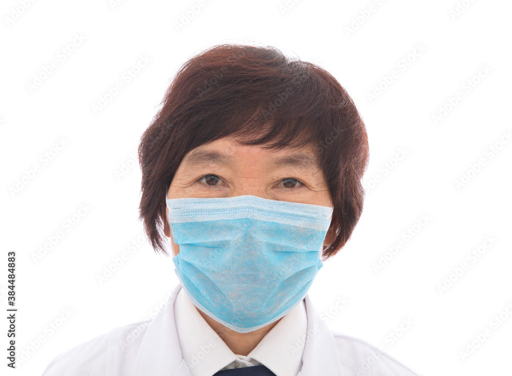 Close-up portrait of female doctor wearing mask Close-up portrait of female doctor wearing mask