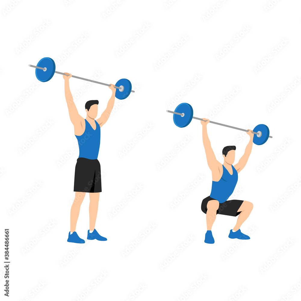 Obraz premium male Weight Lifter, Strength Training, Body Building, Crossfit Athlete Character Icon Set, infographic template