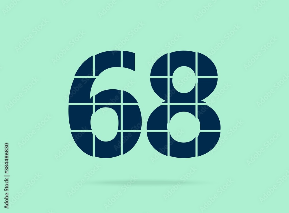 68 number, vector desing font. Made of knife cut. For logo, brand label, design elements, corporate identity, application & more. IsolatedEps10 illustration 68 number, vector desing font. Made of knife cut. For logo, brand label, design elements, corporate identity, application & more. IsolatedEps10 illustration