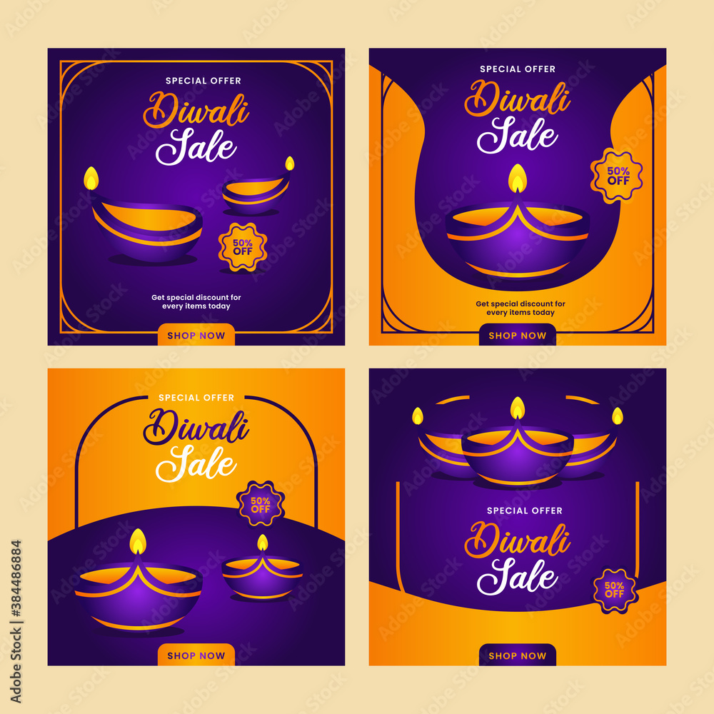Diwali sale day social media post collection