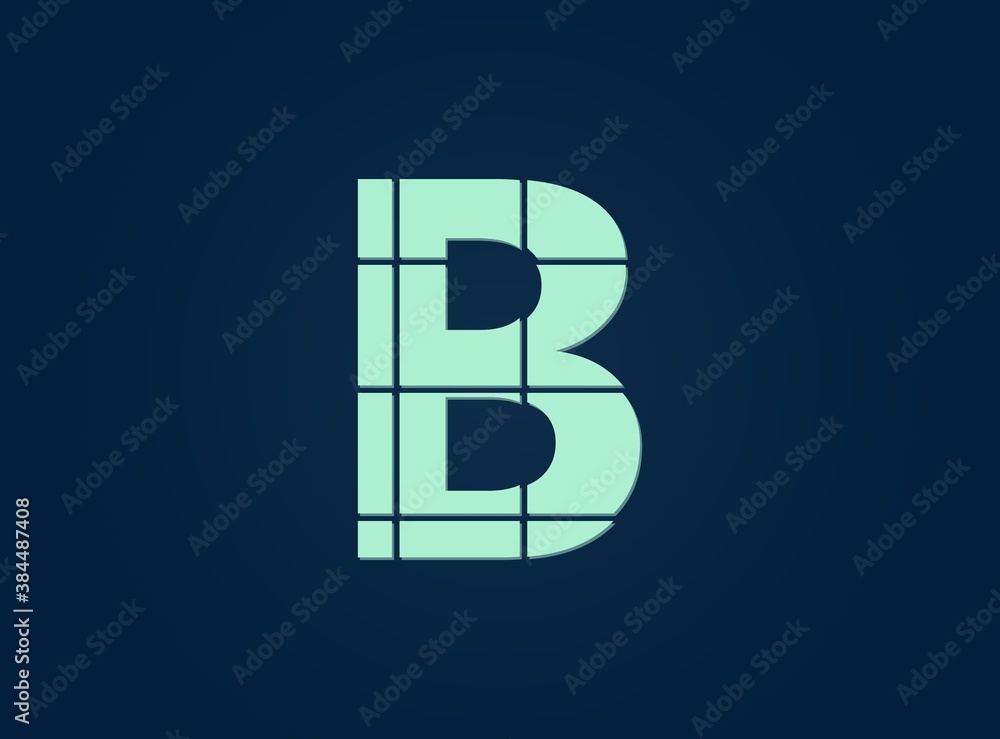 B letter logo, vector desing font. Made of knife cut. For logo, brand label, design elements, corporate identity, application & more. IsolatedEps10 illustration B letter logo, vector desing font. Made of knife cut. For logo, brand label, design elements, corporate identity, application & more. IsolatedEps10 illustration