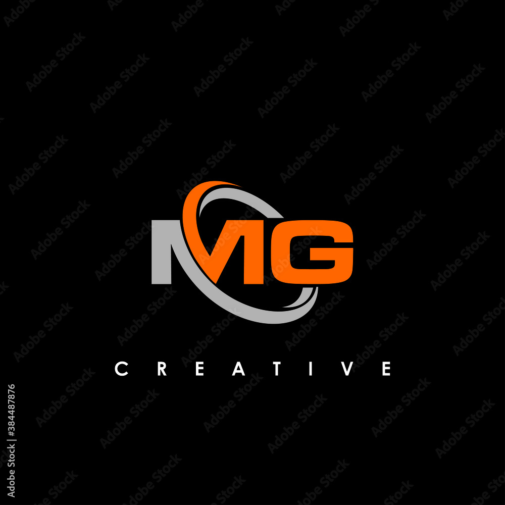 MG logo design template vector illustration - obrazy, fototapety, plakaty 