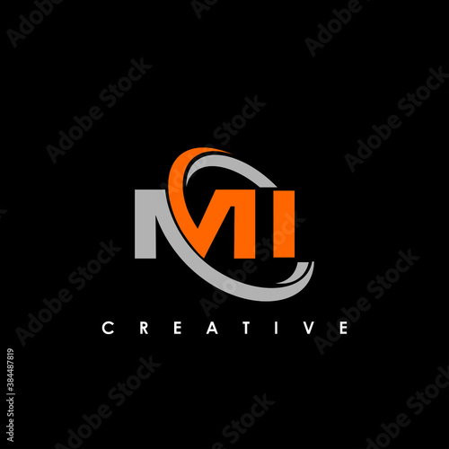 MI logo design template vector illustration