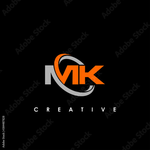 MK logo design template vector illustration photo