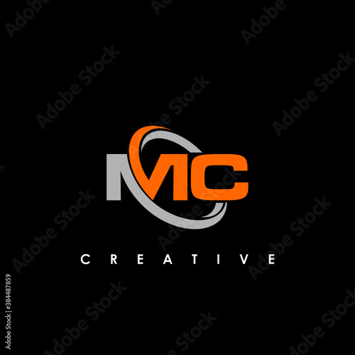 MC logo design template vector illustration