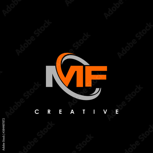 MF logo design template vector illustration photo