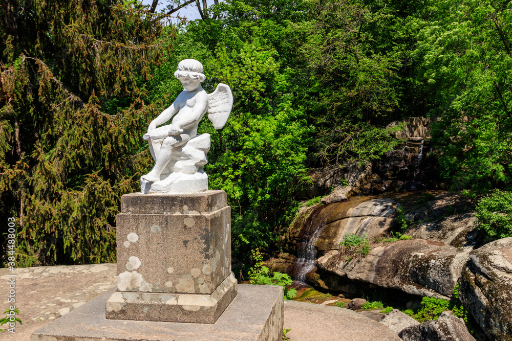 Statue of Cupid in Sofiyivka park in Uman, Ukraine