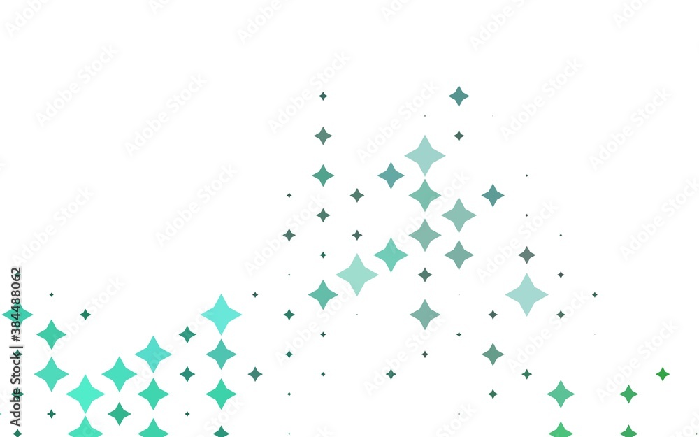Obraz premium Light Green vector layout with bright stars.