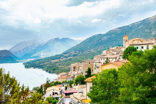 scenic view to Barrea and the Barrea lake photo