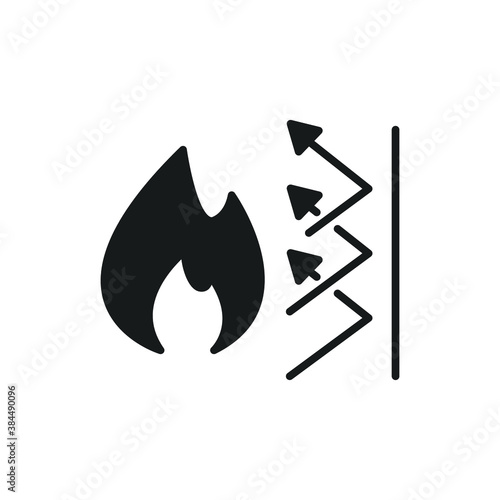 fireproof icon. Fireproofing support. Fire insulation, fire security system. Thermal reflective of flame burn. Danger protection Solid, Glyph. vector illustration. Design on white background. EPS 10