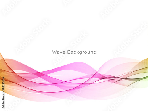 Abstract background with colorful flowing wave design © JupiterArts