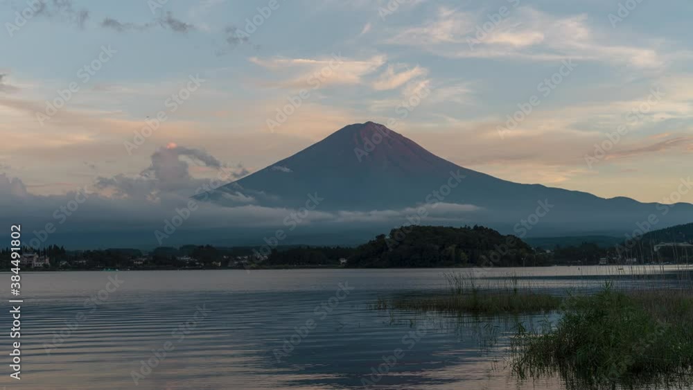 Sunset with Mt Fuji at Lake Kawaguchiko in summer timelapse Sunset with Mt Fuji at Lake Kawaguchiko in summer timelapse