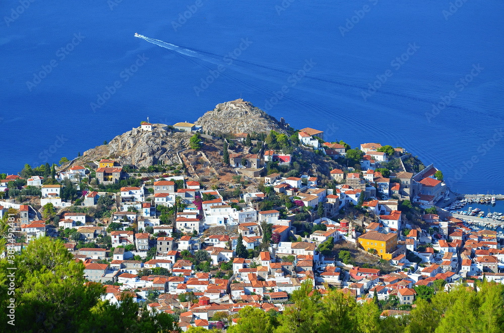 natural landscape of Hydra island in Greece