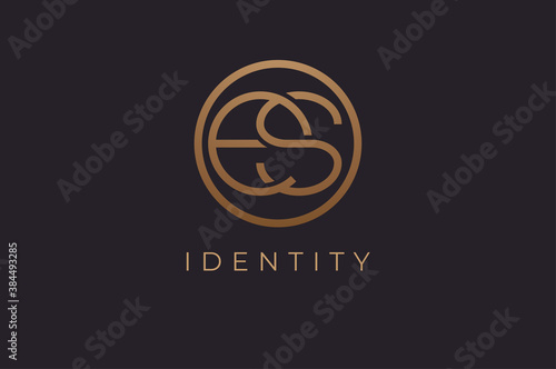 Abstract initial letter E and S logo,usable for branding and business logos, Flat Logo Design Template, vector illustration
