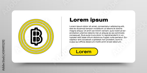Line Cryptocurrency coin Bitcoin icon isolated on white background. Blockchain technology, bitcoin, digital money market, cryptocoin wallet. Colorful outline concept. Vector.