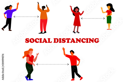 people maintaining social distance during pandemic