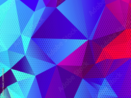 Abstract colorful triangular geometric crystal background