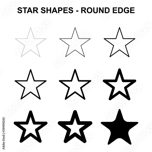 Set of star symbol icon  collection of line sign shape  graphic vector illustration design