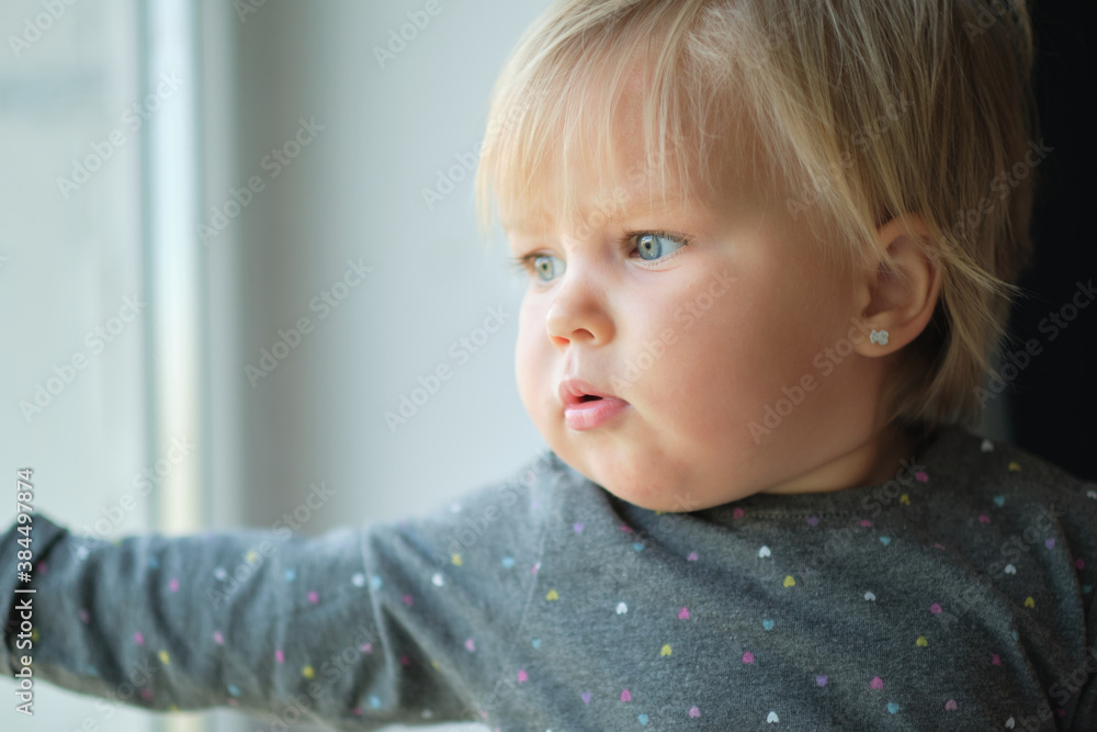 Where are you, Mom? little baby looks out the window. Where are you, Mom? little baby looks out the window.