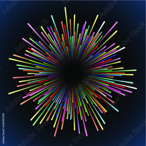 Abstract multicolored fireworks explosion