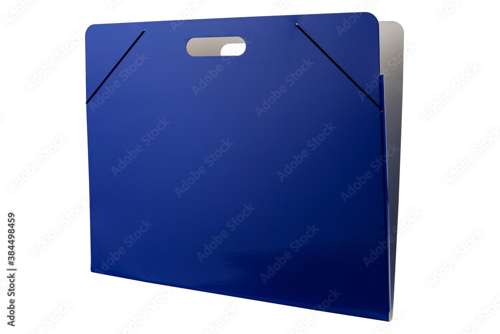 large blue folder, for documents, folder ajar, on a white background large blue folder, for documents, folder ajar, on a white background