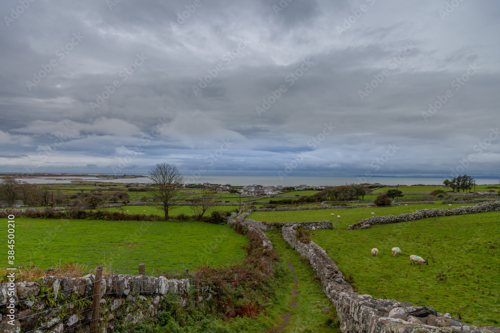 Welsh countryside landscape with clouds